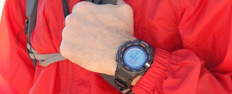 man using sport watch