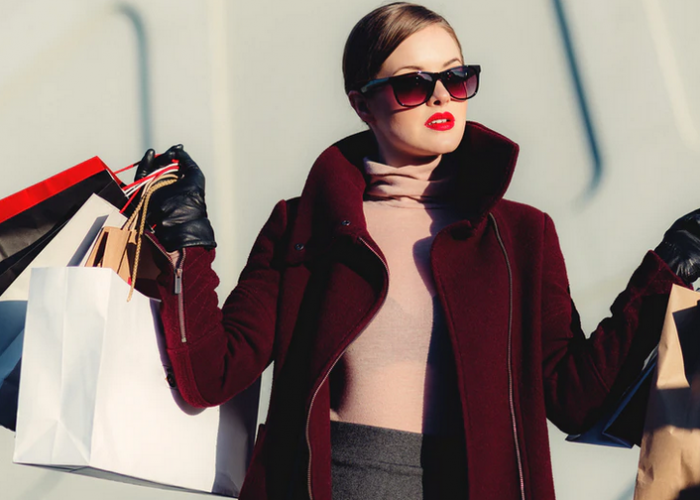 woman with shopping bags