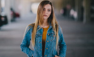 woman in blue denim